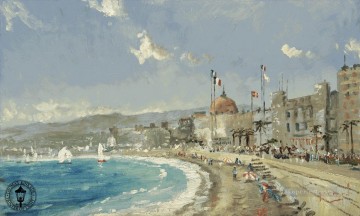 La playa en el paisaje urbano de Niza TK Pinturas al óleo